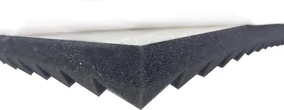 Produktbild von Pyramidenschaumstoff ca.100x50x3 cm SELBSTKLEBEND - Akustik SchaumstoffSchalldämmmatten zur effektiven Akustik Dämmung