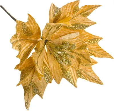 Image de Feuille de simulation de Noël et métal de couleur jaune K��nstliche décoration