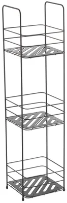 Produktbild von MSV Duschablage - stehend - 3-lagig - schwarz - 17 x 16 x 63 cm - Metall