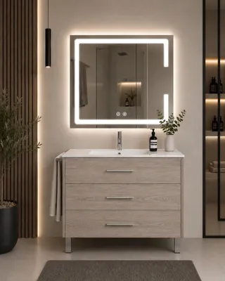 ORIGEN BATH RIBERA Badmöbel mit Waschbecken 50x40 cm, Smoky-Eiche