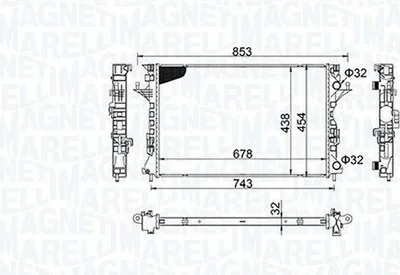 Produktbild von MAGNETI MARELLI 350213152200 Kühler Wasserkühler Motorkühler für RENAULT ESPACE IV (JK0/1) LAGUNA II Grandtour (KG0/1) LAGUNA II (BG0/1)