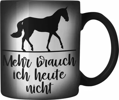 Produktbild von Trendation - Reiterin Mädchen Pferde Geschenk Farbwechsel Zauber-Tasse Reiten Reiterin Kinder Becher Spruch Lustig Geburtstag Geschenke (Schwarz)
