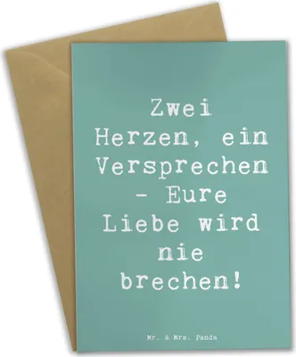 Produktbild von Mr. & Mrs. Panda babykarte Spruch Standesamtliche Trauung Versprechen - Meeresbrise - Geschenk, Bräutigam, Geschenke, hochzeitskarten, ein, Liebe, weihnachtskarten