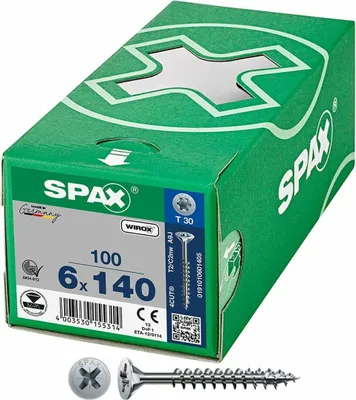 Produktbild von SPAX 0191010601405, Schraube, Metall, Zink, Holz, Flachkopf, Torx, Metallisch