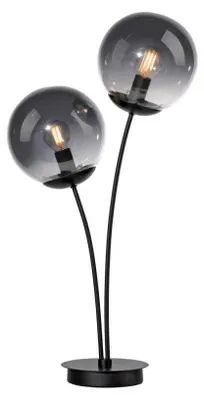 Image de Lampe de table, noir, verre fumé, H 60 cm