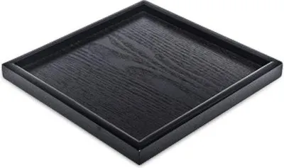 Image de Plateau 60x60 Bois Carré Thé Café Snacks Alimentaires Plateau Antidérapant pour Maison Cuisine Restaurant 30x30x2cm Noir Plateau 60x60
