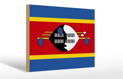 Produktbild von Holzschild Flagge Swasilands 30x20cm Flag of Eswatini