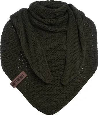 Produktbild von Knit Factory Sally Dreiecksschal - Khaki - 220x85 cm