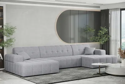 Zdjęcie produktu dla Sofa w kształcie U NIMES narożnik tkanina Verita Szary