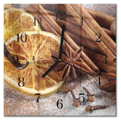 Produktbild von Tulup Glasuhr Wanduhr Küchenuhr Echt-Glas 30x30 cm Modern Dekorativ Geräuschlos Schwarzen Zeigern - Zimtanis