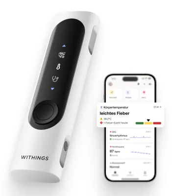 Produktbild von WITHINGS BeamO – Kontaktloses digitales Smart Thermometer, Fiebererkennung, 4-in-1 MultiScan