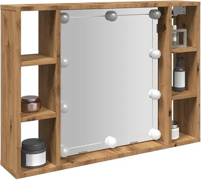 Obrázok produktu pre Zrkadlová skrinka s LED osvetlením Artisan dub 76x15x55 cm