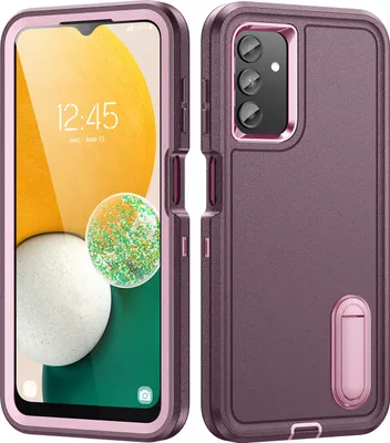 Produktbild von Hülle für Samsung Galaxy A13 4G / 5G / A04S Hybrid Dreilagige Robust Stoßfest Schwerlast Schutzhülle mit Ständer Lila