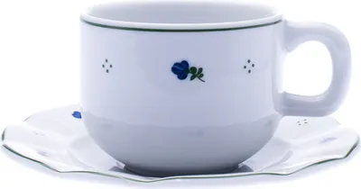 Produktbild von Tasse und Untertasse, Porzellan, blaue Blumen, 310 ml, G. Benedikt