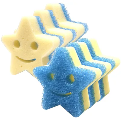 Spülschwämme, kratzfrei, BPA-frei, 6 Stück, blau