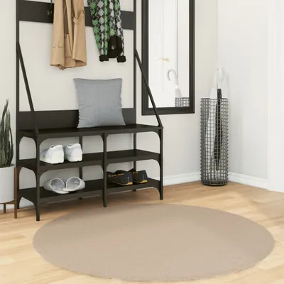 Produktbild von Teppich HUARTE Kurzflor Weich und Waschbar Sandfarben Ø 120 cm , Designerteppiche 2024 Neu