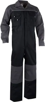 Immagine prodotto di DASSY® Cannes Tuta bicolore con tasche per ginocchiere NERO/GRIGIO CEMENTO Taglia M Lunghezza: STANDARD