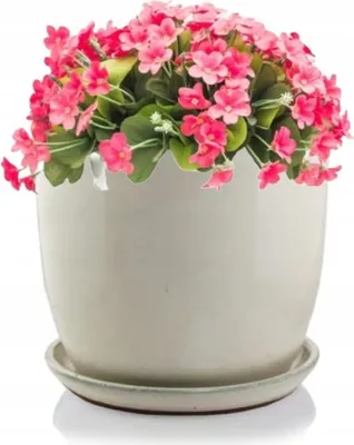 Produktbild von Keramischer Blumentopf mit Sockel creme rund 34x41cm