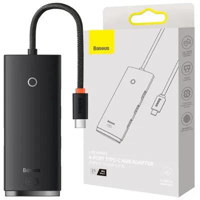 Zdjęcie produktu dla Baseus WKQX030301, USB Type-C, USB 3.2 Gen 1 (3.1 Gen 1) Type-A, USB 3.2 Gen 1 (3.1 Gen 1) Type-C, Czarny, 0,25 m, 1 szt.