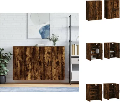 Produktbild von vidaXL Wandschränke 2 Stk. Räuchereiche 69,5x34x90 cm -  Sideboards