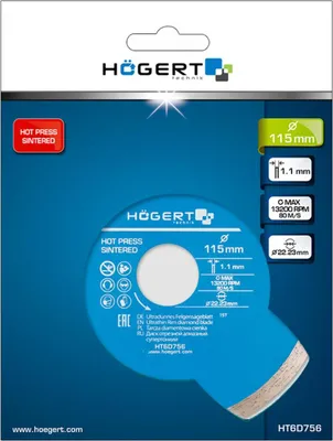 Image de Disque diamant Hogert 230x22,2/plein