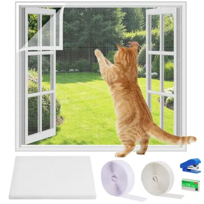 Imagen del producto de Mosquitera para ventanas, protección contra mosquitos, 100 x 130 cm, con cierre de velcro