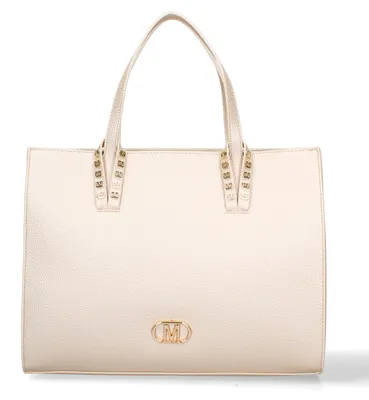 Produktbild von Goldene Handtasche für Damen, aus Polyurethan, mit Reißverschluss, verstellbaren Tragegriffen, Größe 37x28x16 cm
