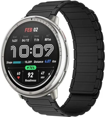 Productafbeelding van Siliconen Horlogeband 20mm - Zwart - Magnetische Vervangband - Comfortabel voor Amazfit