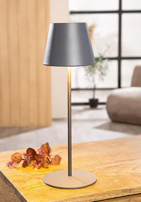 Immagine prodotto di Gilde 6tlg. Set, Tischleuchte (LED), "Alisa", Metall, grau, VE 2, H. 35 cm, D. 12 cm 59623 4063387596234