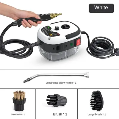 Image de Nettoyeur vapeur portable - Appareil de main - 2500 W - Haute pression, haute température - Pour usage domestique, cuisine, automobile - Prise européenne 220 V - Blanc