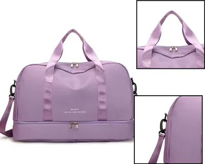 Produktbild von Reisetasche mit nassfach und trolleyhülle, leichte reisetasche handgepäck für urlaub & fitness,49x32x25cm
