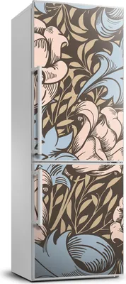 Produktbild von Tulup Kühlschrankdekoration - 70x190 cm - Aufkleber auf dem Kühlschrank - Blüten und Blätter