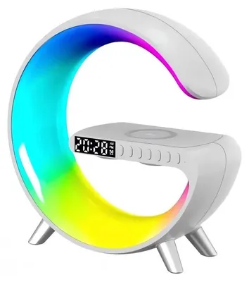 Obrázek produktu pro GGV 5093 Multifunkční RGB Chytrá LED noční lampa s 15W QI nabíječkou a Bluetooth reproduktorem