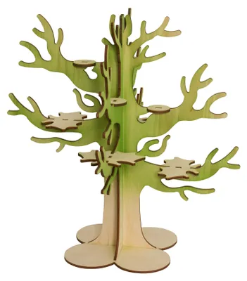 Produktbild von Drechslerei Kuhnert - Baum für Mini-Eulen aus Holz - ca. 40x40x45 cm - als Dekoration oder Geschenk geeignet