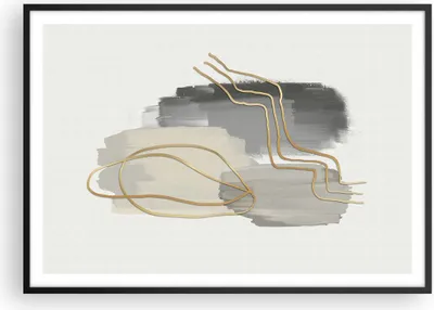 Produktbild von Gerahmtes Poster - Schwarzer Rahmen - Abstraktion Stück Gold - 100x70 cm - Wand Bild - Wanddeko - Wandbilder - Wandposter - Bilderrahmen - Bilder - Kunstdruck - Wandbild - P2BAA100x70-4149