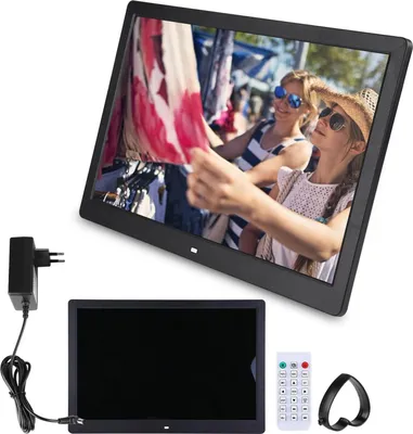 Obrázok produktu pre 15,4" 1280*800HD digitálny fotorámik Budík s diaľkovým ovládaním (čierny)