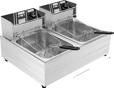 Immagine prodotto di Friggitrice, doppio serbatoio, temperatura regolabile, grigio chiaro
