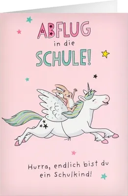 Produktbild von Sheepworld Grußkarte Schulanfangskarte Einhorn mit Umschlag für Geldgeschenk