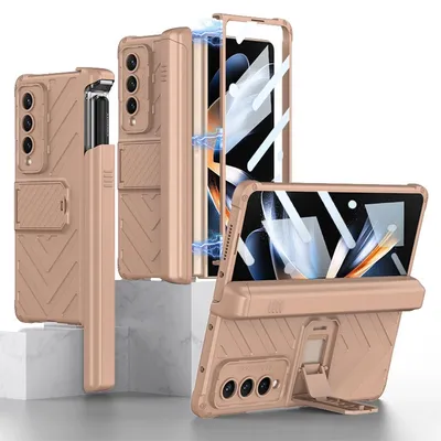 Image de Coque de protection en plastique pour Samsung Galaxy Z Fold4 5G Armor Flip, couleur or