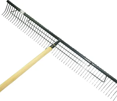 Produktbild von Polar Rasenrechen 100 cm 56 Zinken Rasen Harke Heu rechen Laubrechen mit Stiel