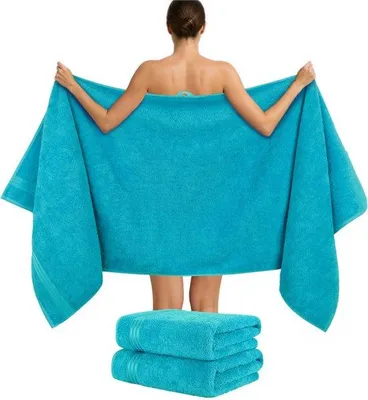 Productafbeelding van Ibenzoa® 2-delige set extra grote badhanddoeken van katoen, 80 x 200 cm, 100% katoen, 500 g/m² – zeer absorberend en sneldrogend, ideaal voor sauna, spa, strand en fitness