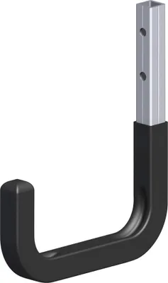 Produktbild von coaxis®-Wandhaken, gummiert 115 x 140 mm Aluminium roh schwarz