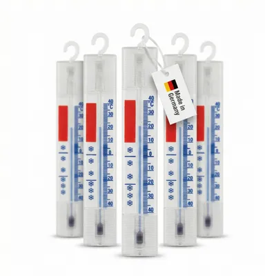 5 analoge Kühl-/Gefrierthermometer -40 bis +40 °C, Aufhängehaken
