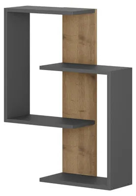 Image de CALICOSY - Etagère muraleReproduction chêne et gris anthracite H85 cm - PARANOID