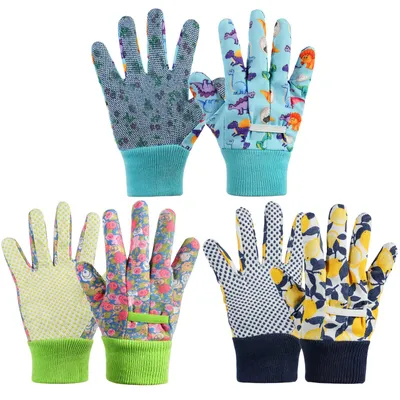 Produktbild von Paar Gartenhandschuhe für Kinder, Schutzhandschuhe mit Schaumgummibeschichtung für Gartenarbeit und andere Arbeiten, für Mädchen und Jungen (10-15 Jahre)