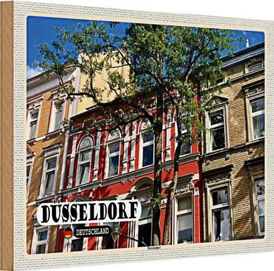 Produktbild von Holzschild Städte Düsseldorf Derendorf Gebäude 30x20cm