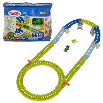 Produktbild von Fisher-Price Thomas & seine Freunde Schienenset zum leichten Zusammenstecken von , 22 Teile, Percy-Lok und wiederverwendbarer Beutel, Zug- & Schienen-Set, 3 Jahr(e), Kunststoff, Mehrfarbig