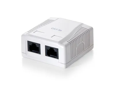 Produktbild von Equip 2-Port Cat.5e Aufputzgehäuse, RJ-45, 5e, Weiß, 59 mm, 29,5 mm, 61 mm