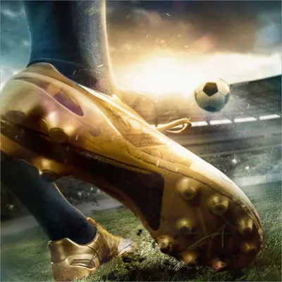 Produktbild von Wallario Möbeldesign / Aufkleber, geeignet für Ikea Lack Tisch - Fußball Goldschuh auf dem Feld in 55 x 55 cm