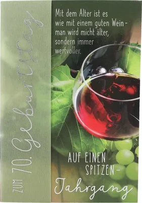Produktbild von 1 xGeburtstagskarte 09/Zum 70 Geburtstag Mit dem Alter ist